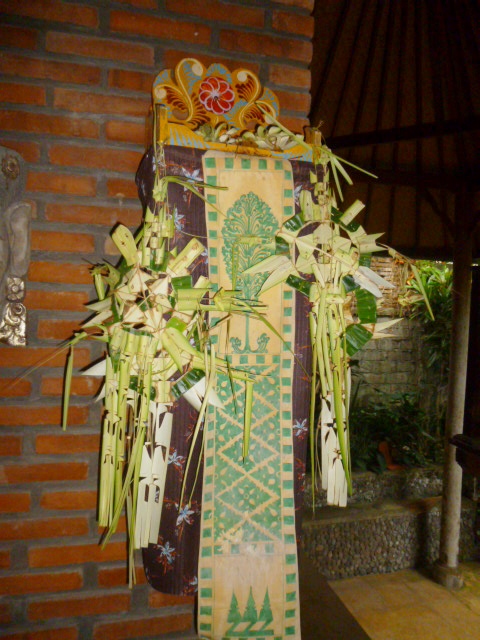 The house altar decorated for Kuningan