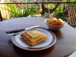 Toast with banana filling