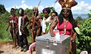 Papuans vote in Jayapura in the remote eastern Indonesian province.